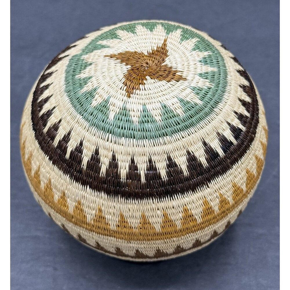 Hand Woven Fine Art Wounaan Werregue Basket Vessel Bowl 5"x 5" - Picture 5 of 9